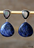 Pendientes bohemios, pendientes colgantes, concha de sodalita